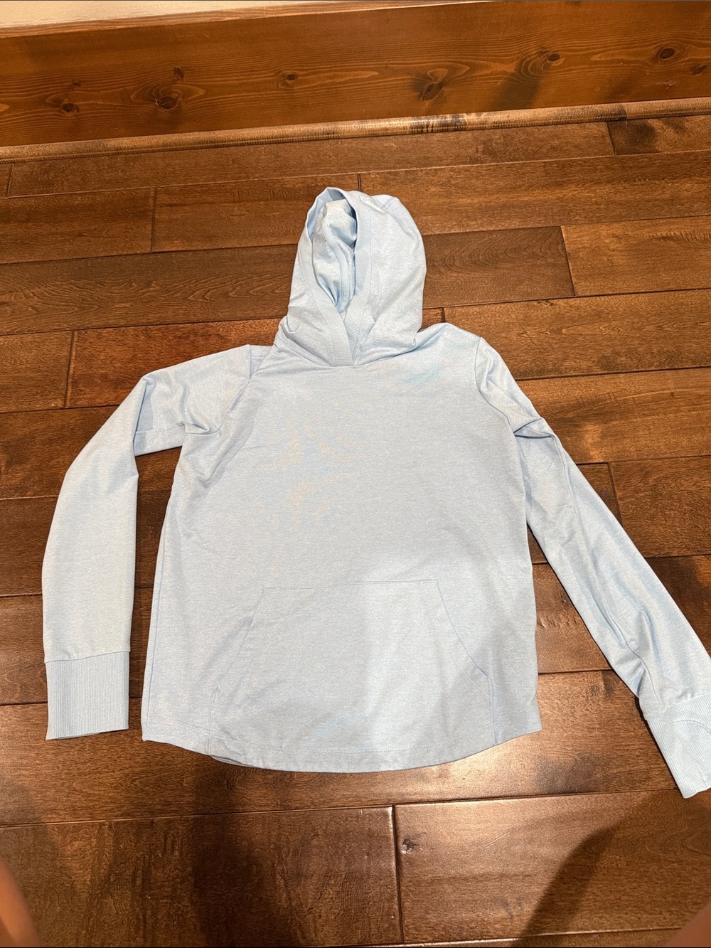 Athleta Kids Light Blue Hooded Pullover Sweatshirt